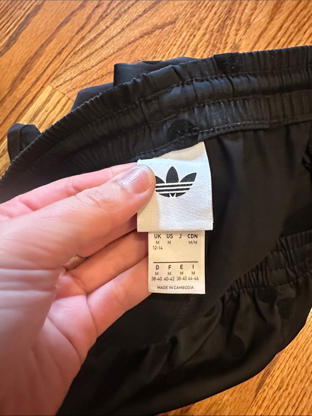 adidas Black Polka Dot Athletic Shorts with White 3-Stripes - Picture 4 of 5